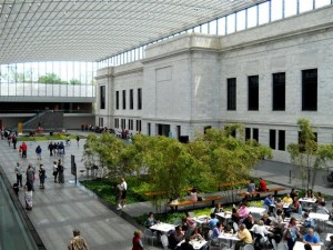 The new atrium connects the original 1916 Cleveland Museum of Art building designed by architects Hubbell & Benes to the additional wings